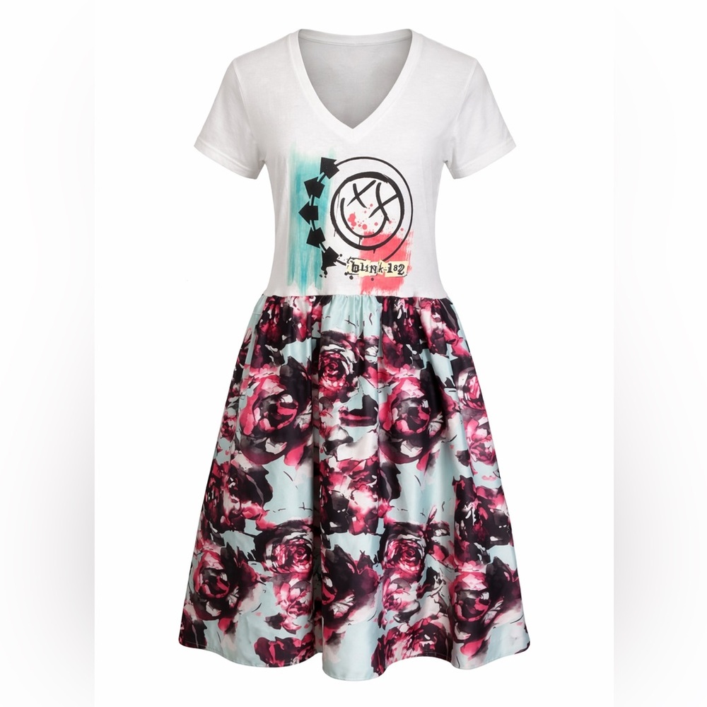 Blink 182 Edition! Band tee to midi! Floral dress. 🎸The Remix Collection 🥁
